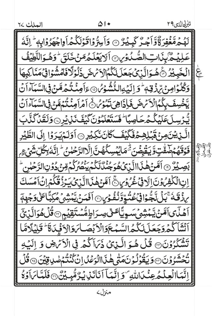 Surah Al-Mulk Ayat N0#12 to Ayat No#26